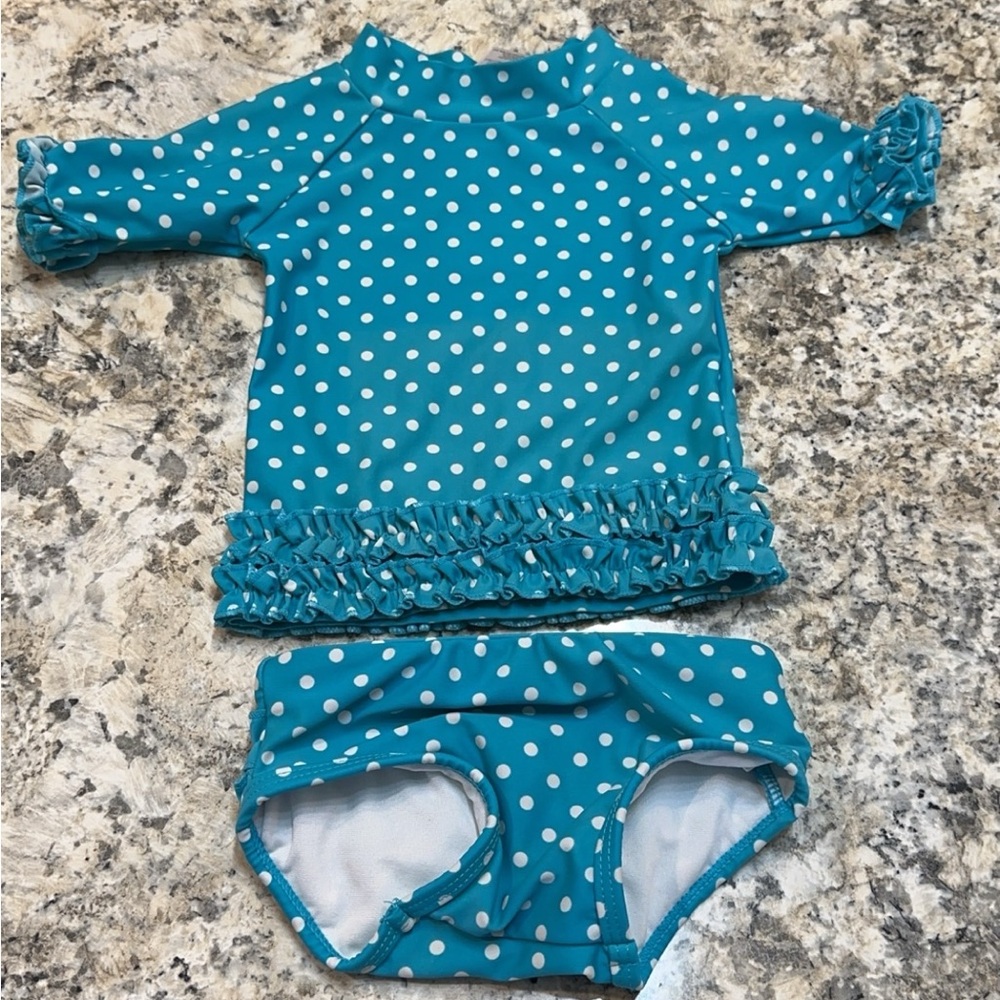 Ruffle Butts rashguard with bottoms